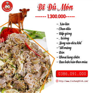 Đặt Bê Đủ Món Tại Nhà Hà Nội 0386091000